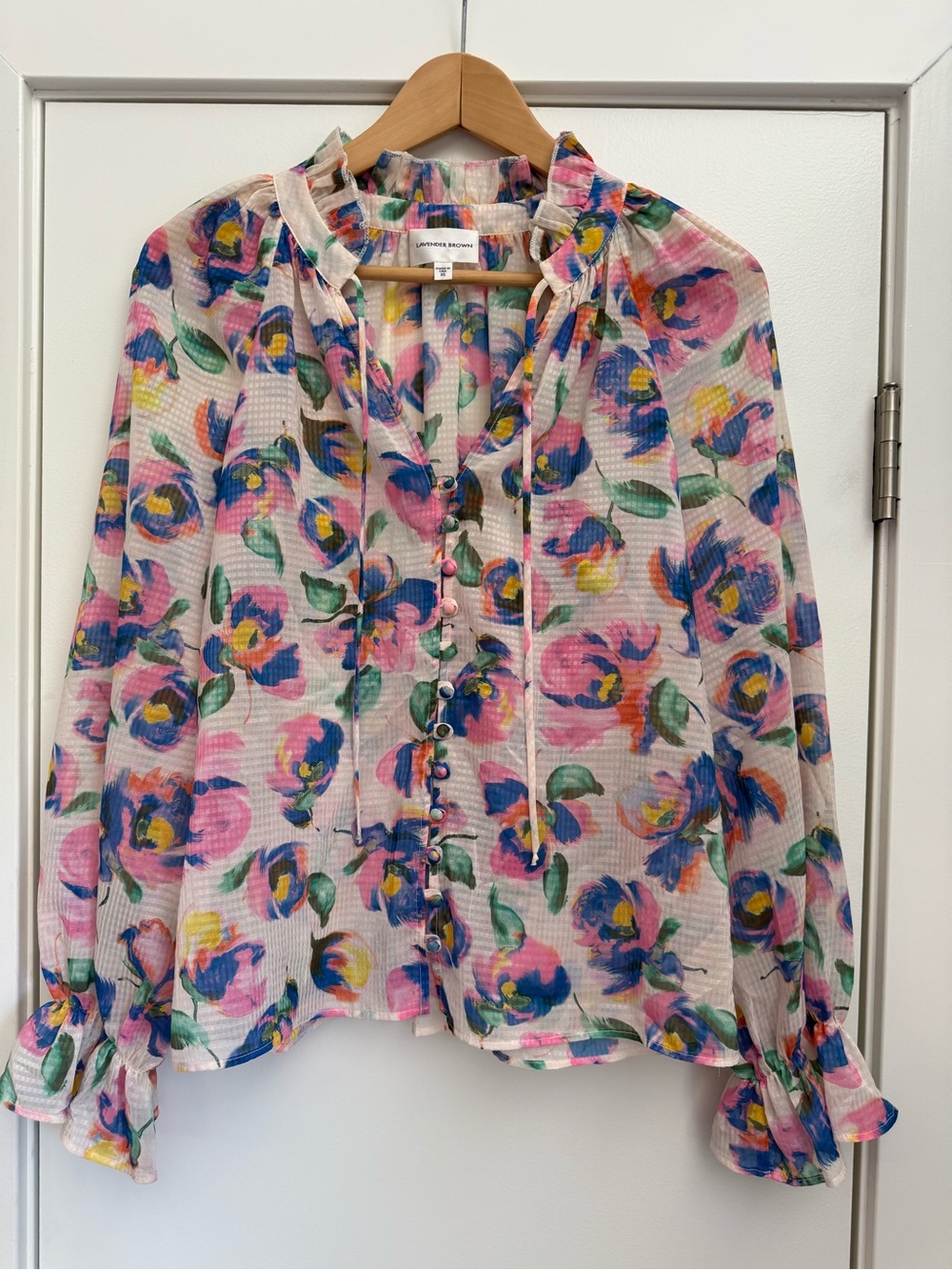 Lavender brown blouse